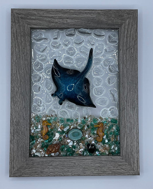 5x7 Blue Manta Ray ,042